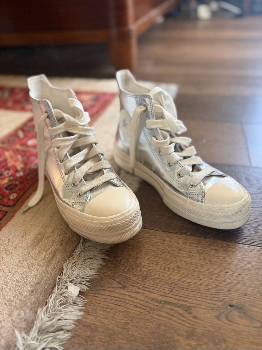 Converse chuck Taylor all star lift High-Top Platform Sneakers in Silver